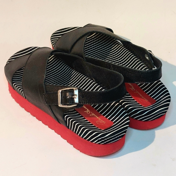 Daniele Ancarani black leather w red soles footbed sandals, EU41, NWT - Picture 3 of 13